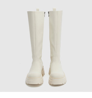 Knee-length thick-soled slim boots