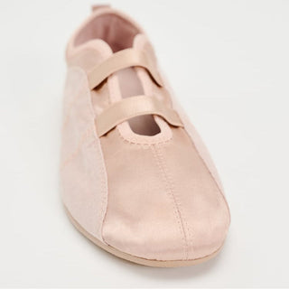 Round head satin Mary Jane shoes