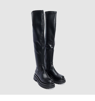 Thick-soled heightened long boots