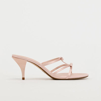 Open toe bow high heel sandals