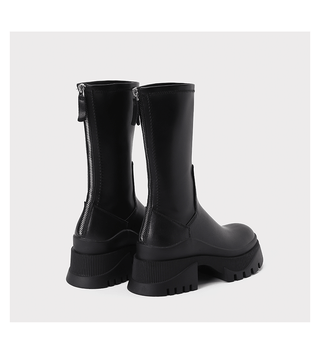 Leather Korean platform boots