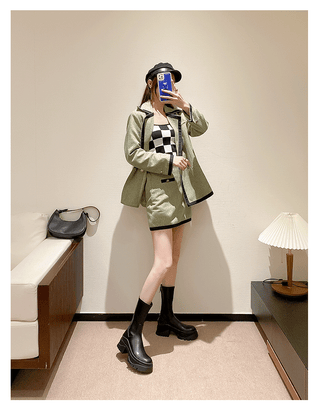 Leather Korean platform boots
