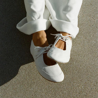 Flat ballet lace-up loafers