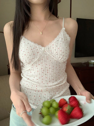 small floral ribbon V neck Top