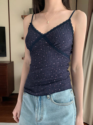 small floral ribbon V neck Top