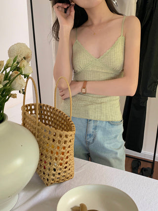 Lace V neck with small vests inside