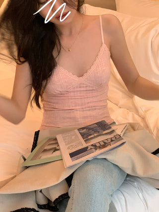 Lace V neck with small vests inside