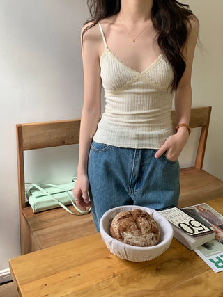 Lace V neck with small vests inside