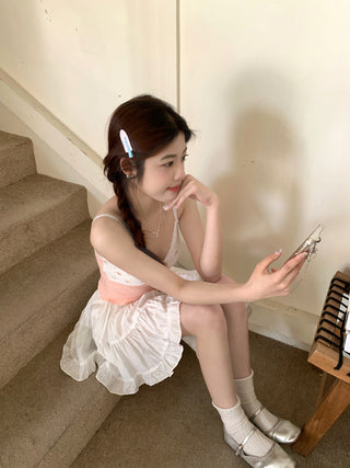 V neck lace small floral top