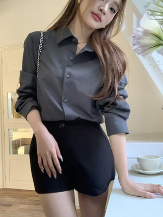 Korean Black long sleeved shirt
