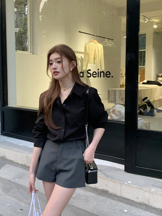Korean Black long sleeved shirt