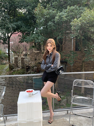 Korean Black long sleeved shirt