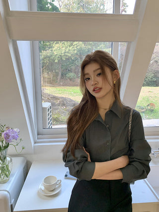 Korean Black long sleeved shirt