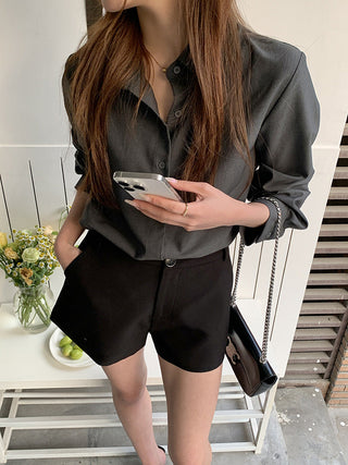 Korean Black long sleeved shirt