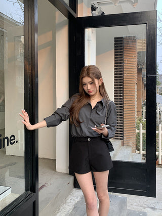 Korean Black long sleeved shirt