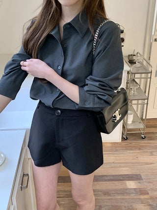 Korean Black long sleeved shirt