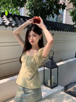 Flower Short sleeved short top