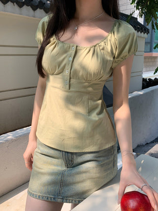 Flower Short sleeved short top