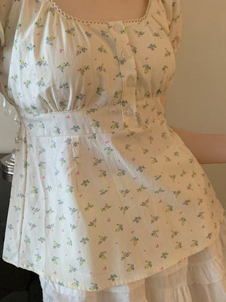 Flower Short sleeved short top