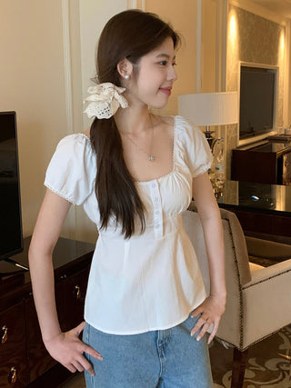 Flower Short sleeved short top