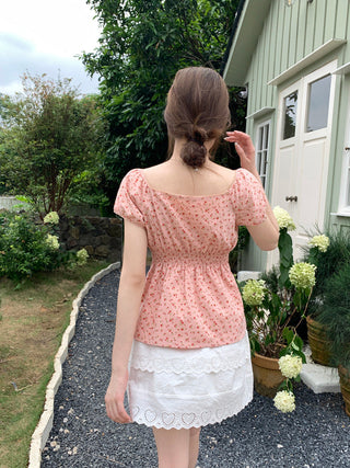 Flower Short sleeved short top