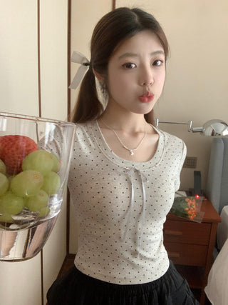 Circles Bow  Short sleeved top