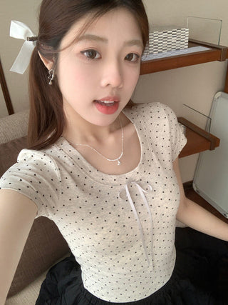 Circles Bow  Short sleeved top