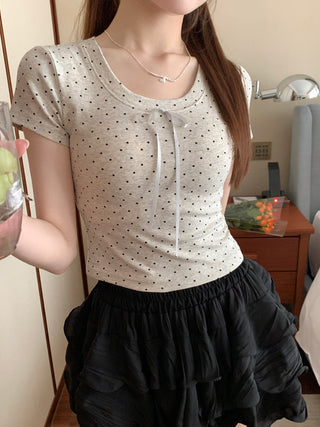Circles Bow  Short sleeved top