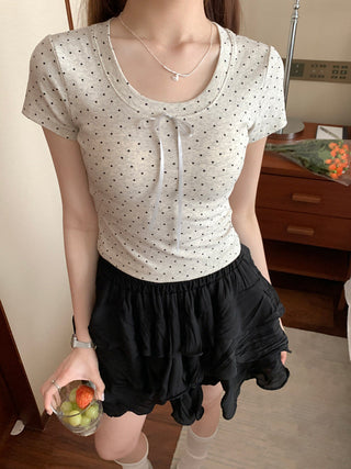 Circles Bow  Short sleeved top