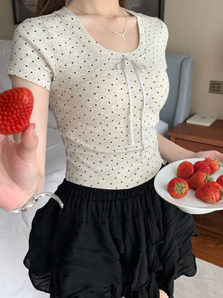 Circles Bow  Short sleeved top