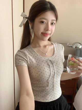 Circles Bow  Short sleeved top
