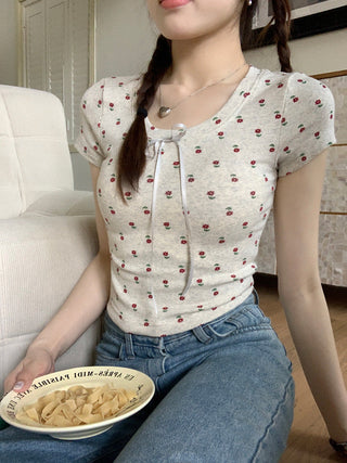 Circles Bow  Short sleeved top
