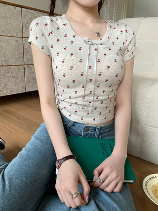 Circles Bow  Short sleeved top