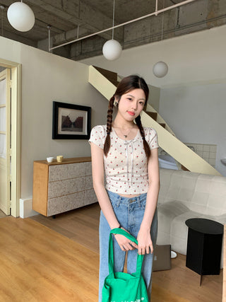 Circles Bow  Short sleeved top