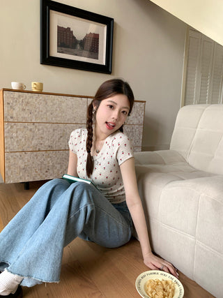 Circles Bow  Short sleeved top