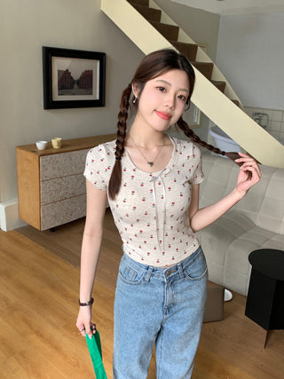 Circles Bow  Short sleeved top