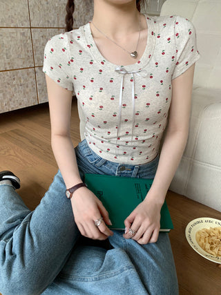 Circles Bow  Short sleeved top