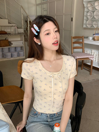 Circles Bow  Short sleeved top