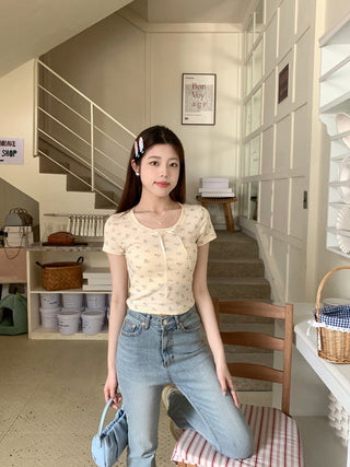 Circles Bow  Short sleeved top