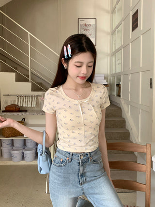 Circles Bow  Short sleeved top