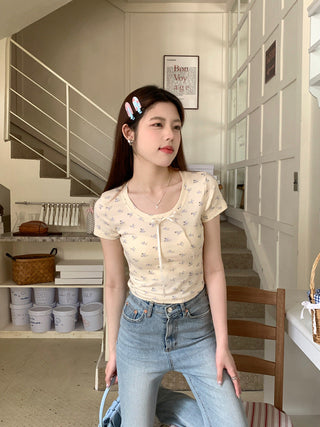Circles Bow  Short sleeved top