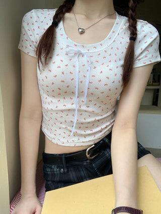 Circles Bow  Short sleeved top