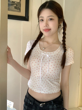 Circles Bow  Short sleeved top