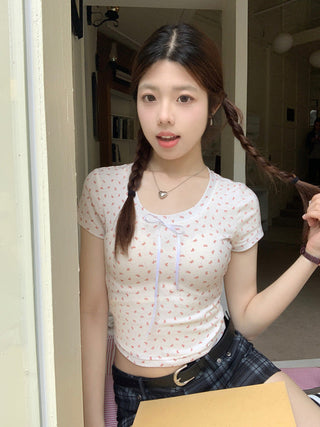 Circles Bow  Short sleeved top