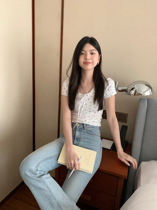 Circles Bow  Short sleeved top