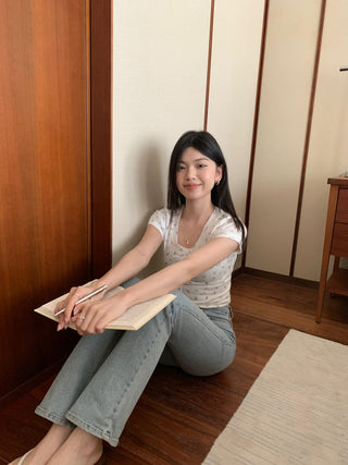 Circles Bow  Short sleeved top