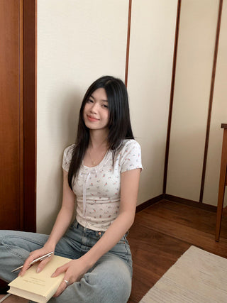 Circles Bow  Short sleeved top