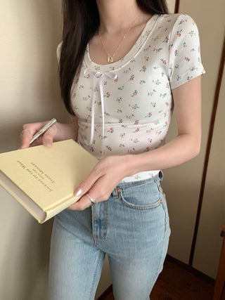 Circles Bow  Short sleeved top