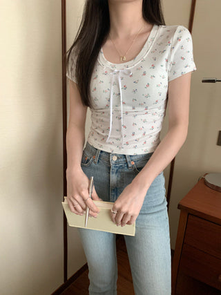 Circles Bow  Short sleeved top