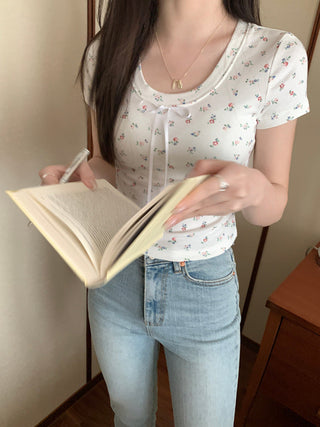 Circles Bow  Short sleeved top